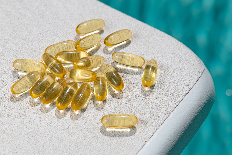 Fish Oil Capsules by the Pool